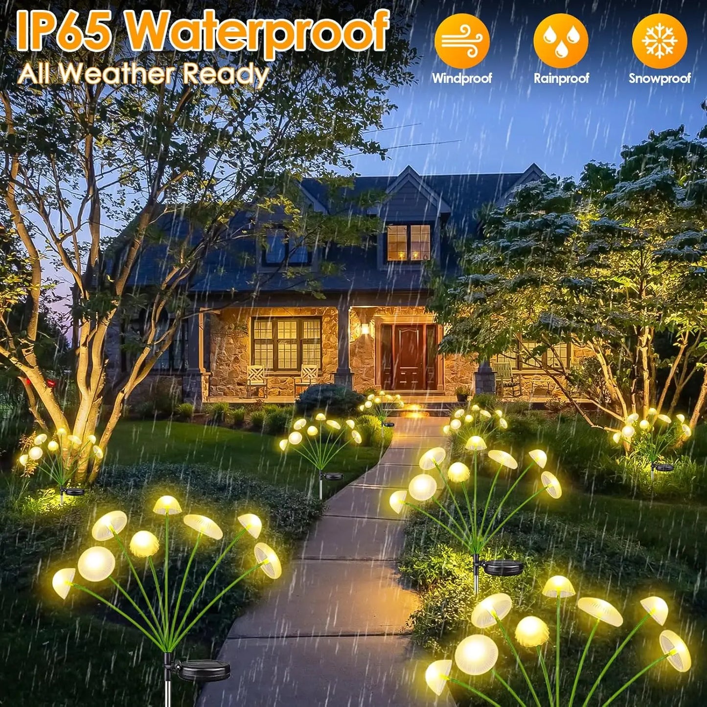 Solar Mushroom Garden Lights — Waterproof Outdoor Lawn Pathway Lights, Yard Patio Decor