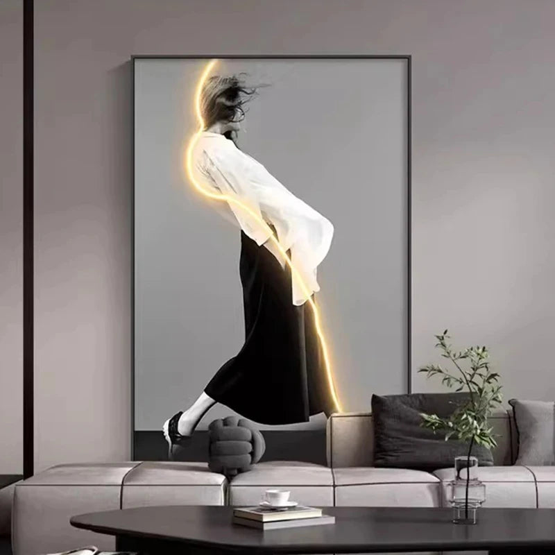 LED Art Figure Wall Lamp — Dimmable Ceramic Sculptural Light, Living Room Bedroom Decor