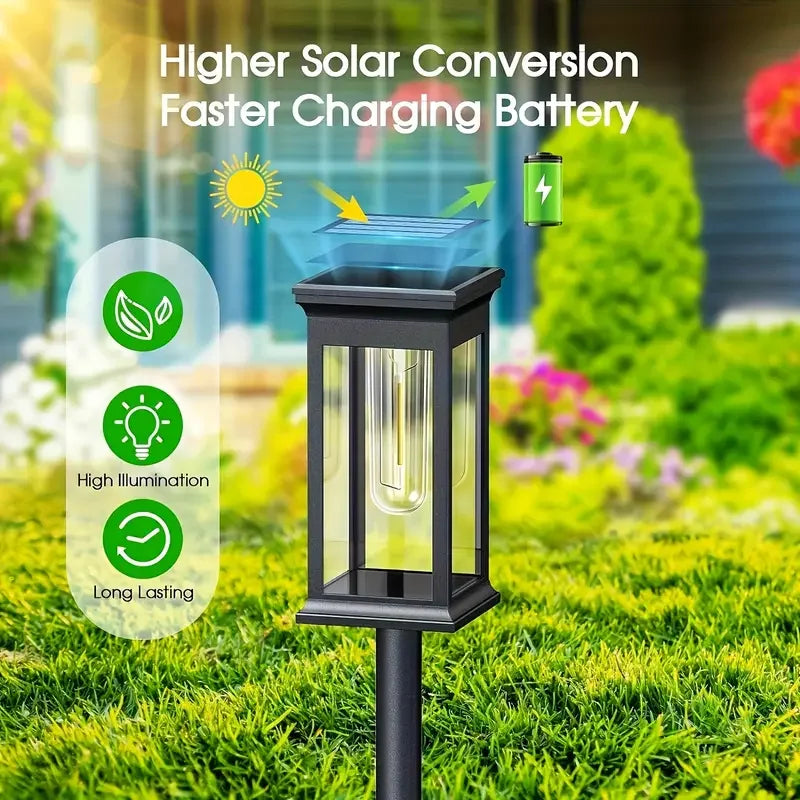 Solar Pathway Lights — Outdoor Garden Stake Lights, IP65 Waterproof, Walkway Lawn Yard Decor