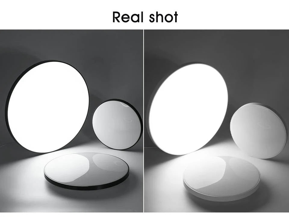 LED Ceiling Light — Smart Dimmable App Remote Control, 3000–6000K, Black White, Bedroom Living Room