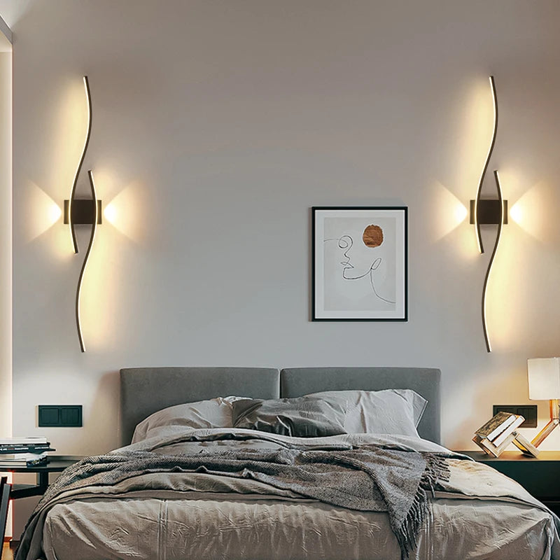 Modern LED Wall Lamp — Aluminum, 3 Color Temps, Dimmable, Living Room Bedroom TV Wall Fixture