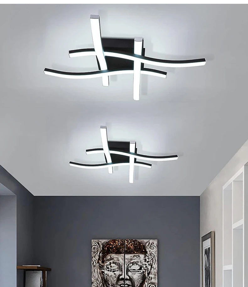 LED Ceiling Light — Modern Flush Mount Fixture, Living Room Dining Room Bedroom Kitchen