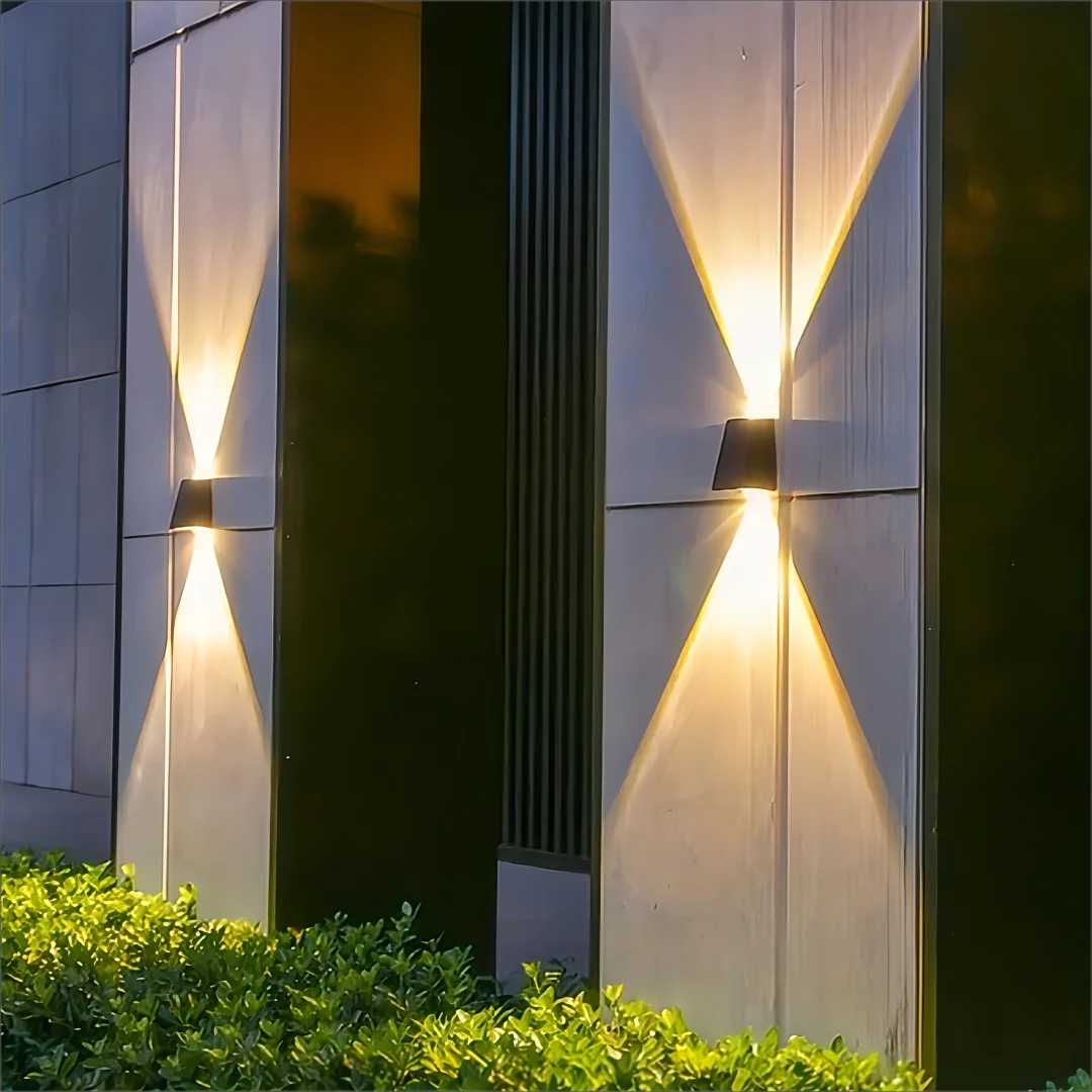 Solar Outdoor Wall Light — Up Down Garden Sconce, Waterproof Villa Patio Yard Atmosphere Light