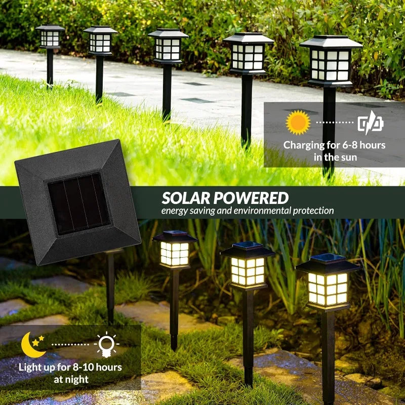 Solar Pathway Lights 2-Pack — Waterproof Outdoor Garden Stake Lights, Walkway Driveway Yard