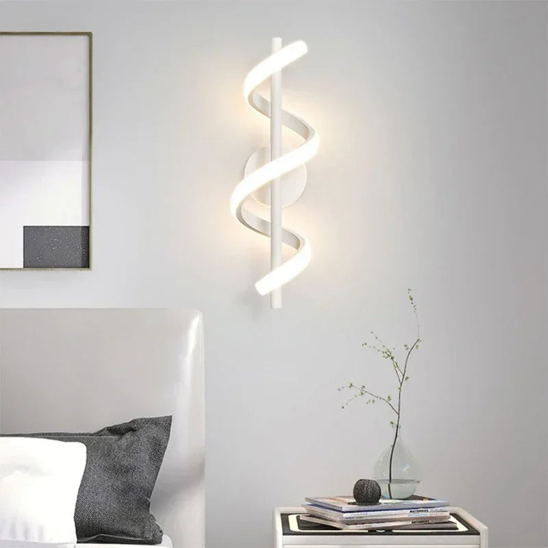 Wall Sconce — Spiral Acrylic Up Down Wall Light, 12W Tricolor, Bedroom Living Room Corridor