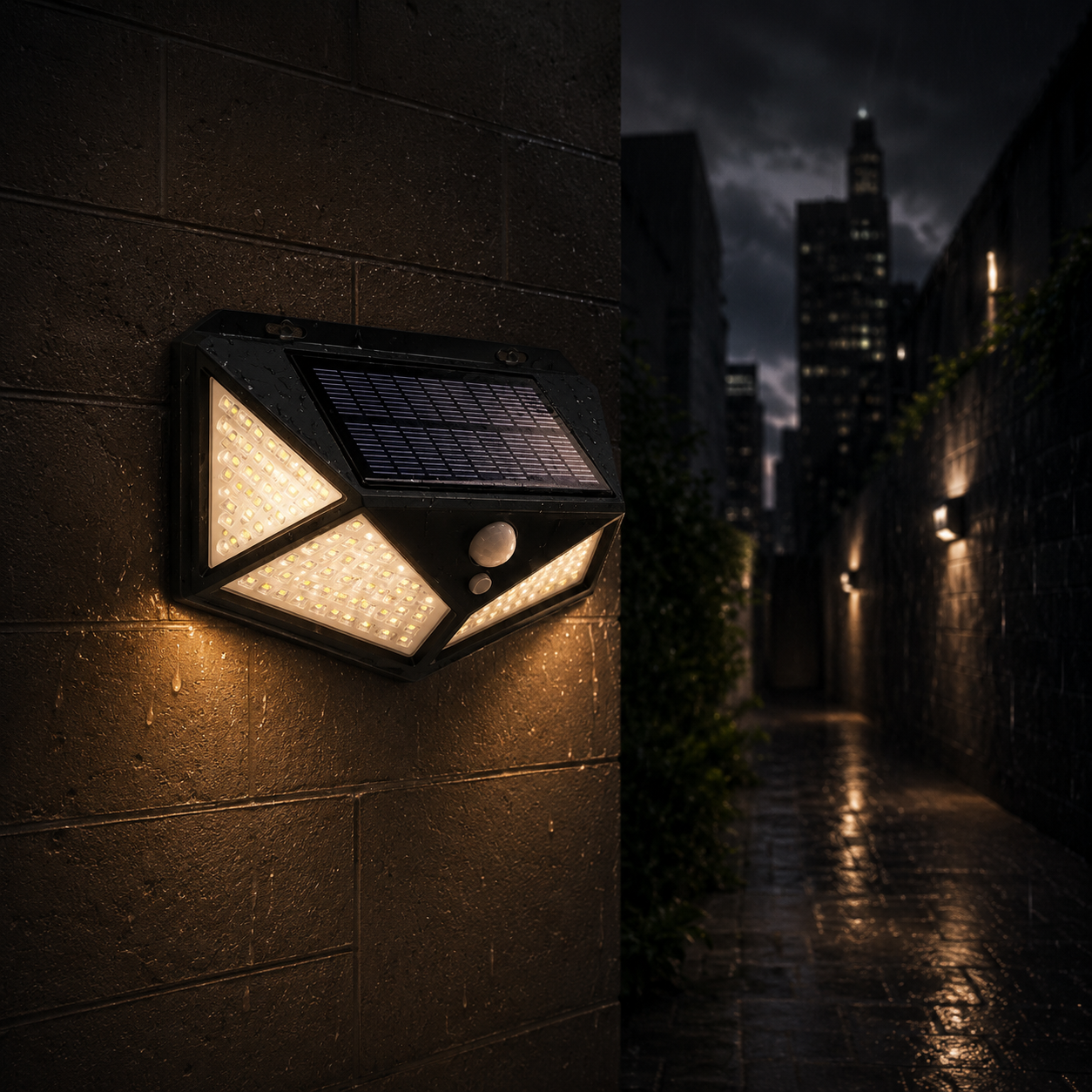 LED Solar Motion Sensor Light — 270° Waterproof IP65 Spotlight, Garden Security Lamp