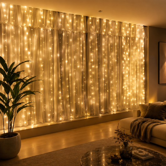 LED Fairy String Curtain Lights — 8 Mode Remote Control, USB, Bedroom Holiday Decor